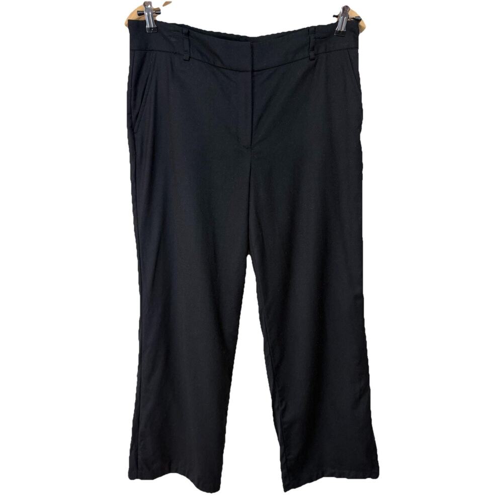 Talbots Women's Heritage Black Dress Pants Chino 12 Straight Leg Wool Blend